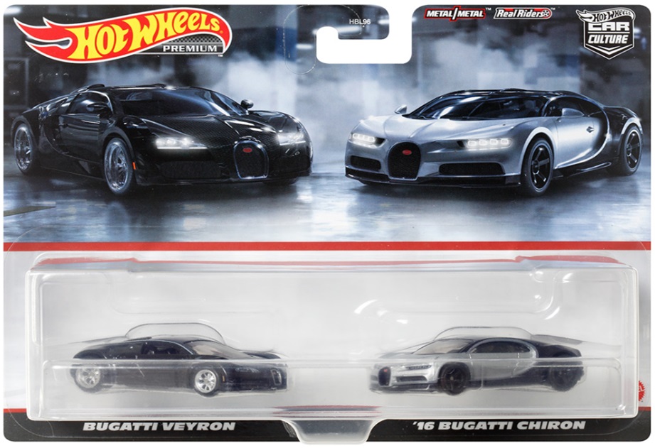 画像: 2024 HW CAR CULTURE "PREMIUM 2PACK" 【 ブガッティ ヴェイロン / '16 ブガッティ シロン】BLACK-SILVER/RR