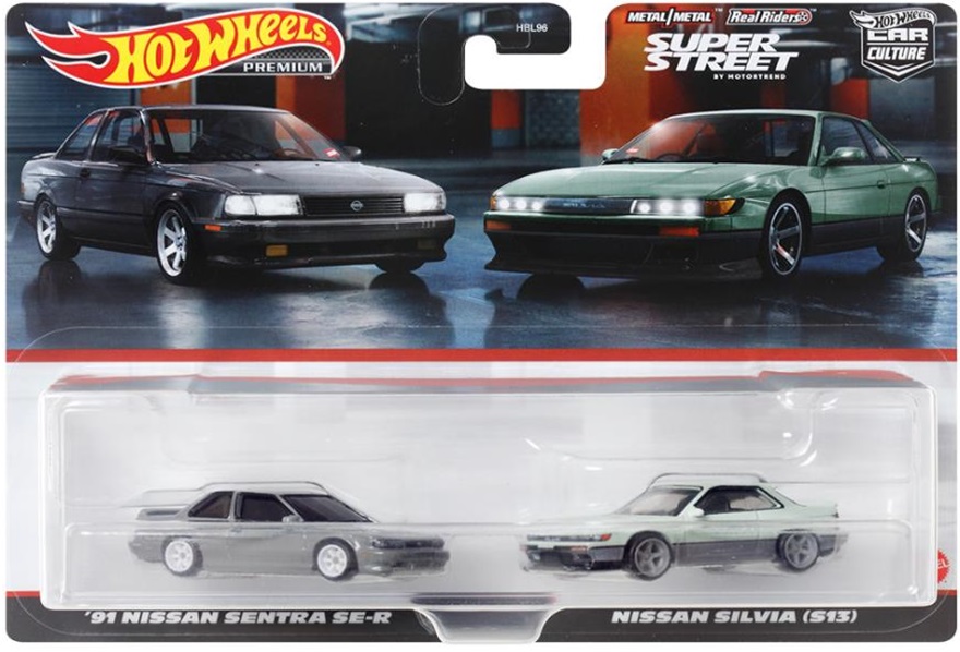 画像1: 2024 HW CAR CULTURE "PREMIUM 2PACK" 【 '91 日産セントラ SE-R / 日産 シルビア (S13)】GRAY-PALE GREEN/RR