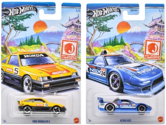 画像: 【CHINA版】 2024 HW オートモーティブ【J-imports (10個入り)】1968 マツダ コスモ スポーツ/日産スカイライン HT 2000GT-X/'81 トヨタ スターレット KP61/1985 ホンダ CR-X/アキュラ NSX(予約不可）