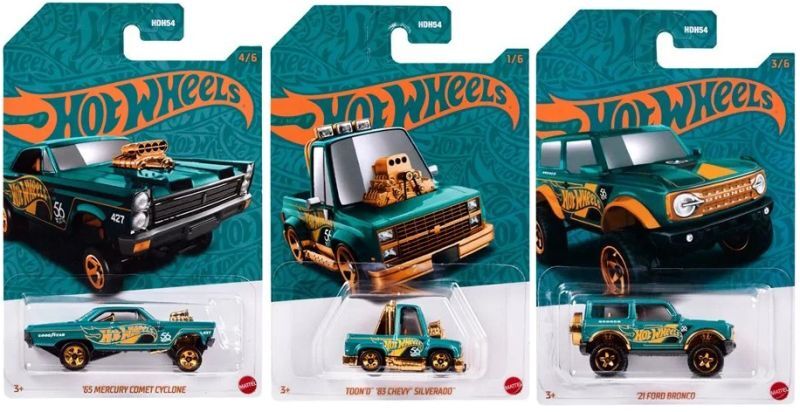 画像: 2024 HW 56TH ANNIVERSARY PEARL & CHROME SERIES1【6種セット】RAIJIN EXPRESS (CHASE)/TOYOTA LAND CRUISER/CUSTOM '70 HONDA N600/'65 MERCURY COMET CYCLONE/TOON'D '83 CHEVY SILVERADO/'21 FORD BRONCO(予約不可)(お一人様1セットのみ)