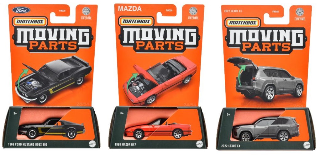 画像: 【仮予約】PRE-ORDER - 【2024 MATCHBOX MOVING PARTS　"M"アソート 8個入り】1988 マツダ RX7/2022 レクサス LX/2018 フォード フォーカス RS/2023 シトロエン e-C4 X/1969 フォード マスタング ボス 302(2024年5月下旬入荷予定）