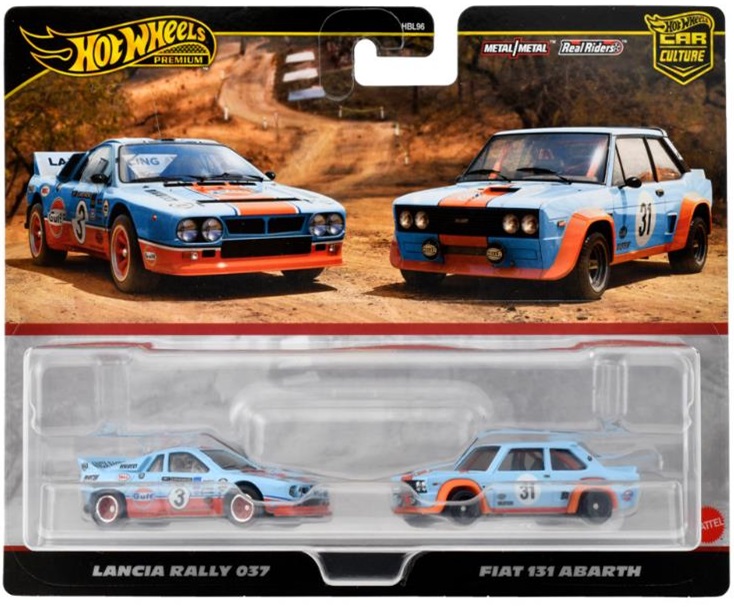 画像: 【仮予約】PRE-ORDER - 2024 HW CAR CULTURE "PREMIUM 2PACK" 【"GULF" ランチア ラリー 037/ フィアット 131 アバルト】LT.BLUE/RR(2024年5月下旬入荷予定）(ショートした場合は先着順となります）