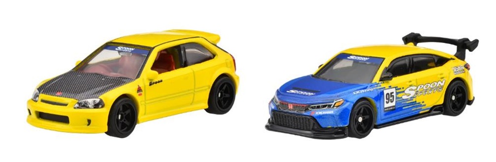 画像: 【仮予約】PRE-ORDER - 2025 HW CAR CULTURE "PREMIUM 2PACK" 【'99 ホンダ シビック タイプR(EK9)/ホンダ シビック タイプR】YELLOW/LT.BLUE/RR(2025年5月末入荷予定）(ショートした場合は先着順となります）