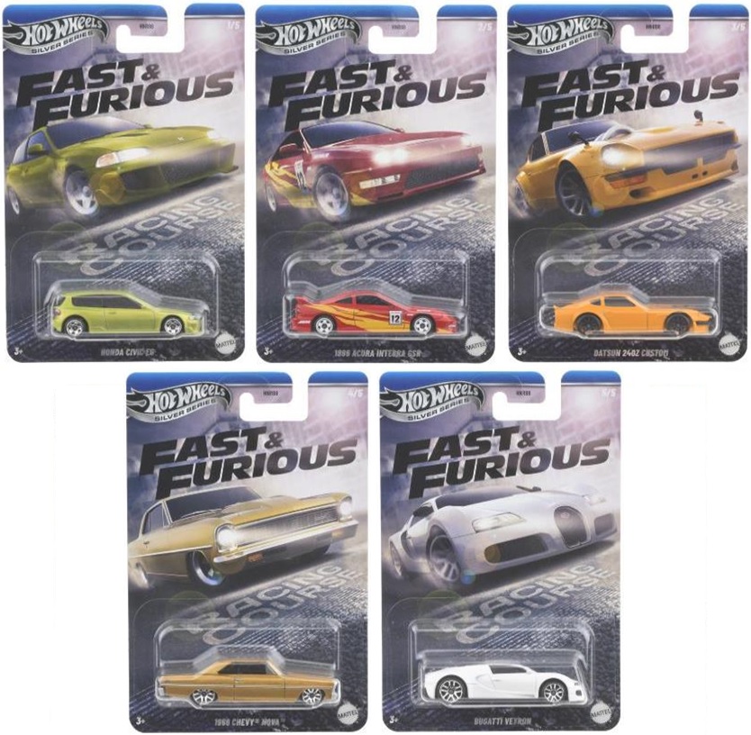 画像: 【仮予約】PRE-ORDER -2025 HW FAST & FURIOUS 【ワイルド・スピード テーマ Kアソート - レーシング コース 5種セット】ホンダ シビック EG/1996 アキュラ インテグラ GSR/ダットサン 240Z カスタム/1966 シェビー ノバ/ブガッティ ヴェイロン(2025年6月上旬入荷予定）