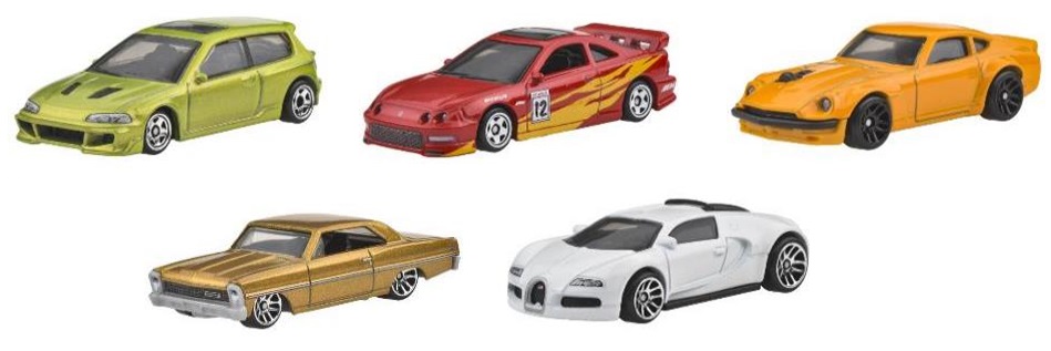 画像: 【仮予約】PRE-ORDER -2025 HW FAST & FURIOUS 【ワイルド・スピード テーマ Kアソート - レーシング コース 5種セット】ホンダ シビック EG/1996 アキュラ インテグラ GSR/ダットサン 240Z カスタム/1966 シェビー ノバ/ブガッティ ヴェイロン(2025年6月上旬入荷予定）