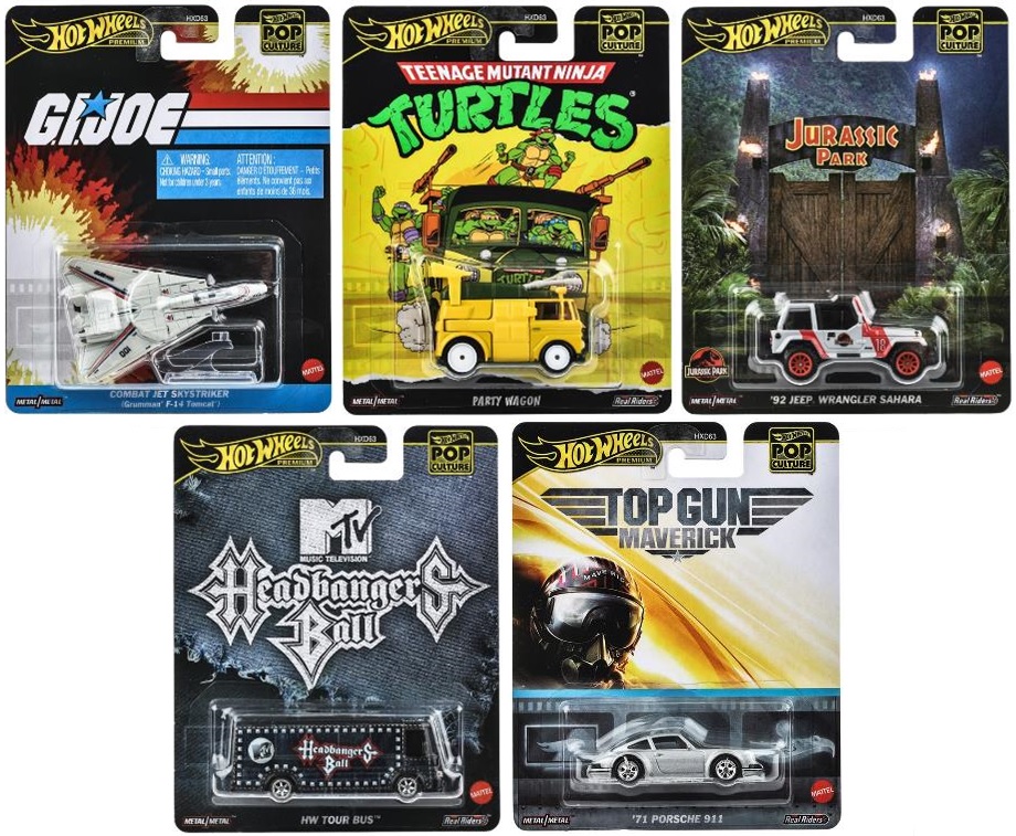 画像1: 【仮予約】PRE-ORDER - 2025 POP CULTURE【Kアソート 5種セット】コンバット・ジェット・スカイストライカー/パーティーワゴン/'92 ジープ ラングラー サハラ/ホットウィール ツアーバス/'71 ポルシェ911(2025年6月下旬入荷予定）
