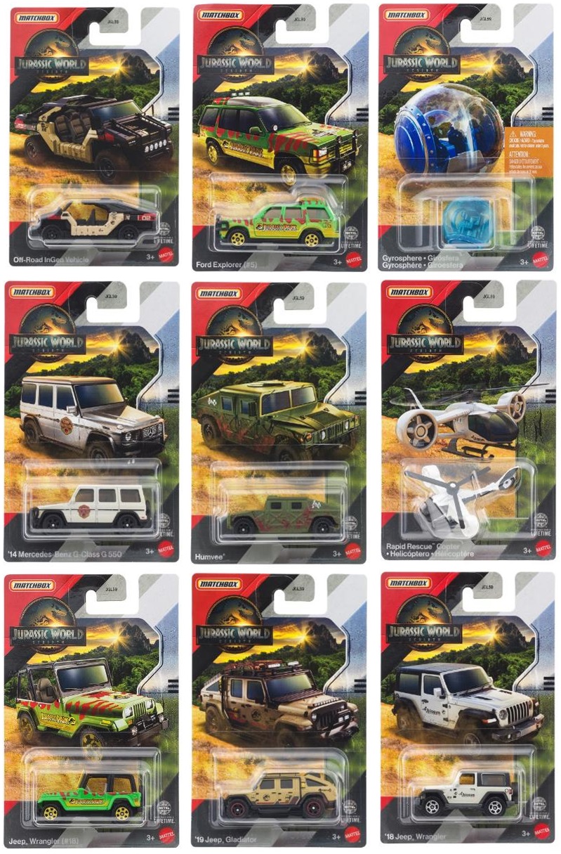 画像: 【仮予約】PRE-ORDER - 2025 MATCHBOX【 ジュラシック・ワールド  ベーシックカー "A"アソート 24個入り】(2025年6月下旬(2)入荷予定）