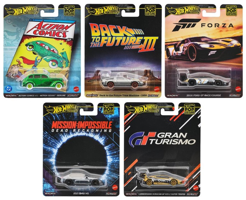 画像: 2025 POP CULTURE【Lアソート 5種セット】アクション・コミックス #1 アクションセダン/BTTF タイムマシン（1955）/2016 フォード GT レース コース/2021 BMW M5/ランボルギーニ ウラカン LP 620-2 スーパートロフェオ