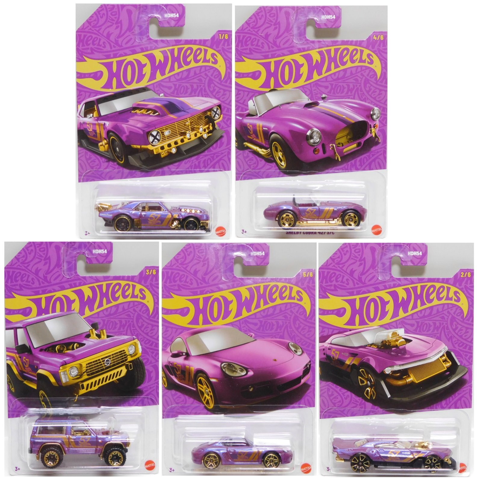 画像: 【US版】2025 HW 57TH ANNIVERSARY PEARL & CHROME SERIES2【5種セット】NISSAN PATROL CUSTOM/CUSTOM '68 CAMARO/SHELBY COBRA 427 S/C/PORSCHE CAYMAN S/MAD SPEEDER (予約不可)