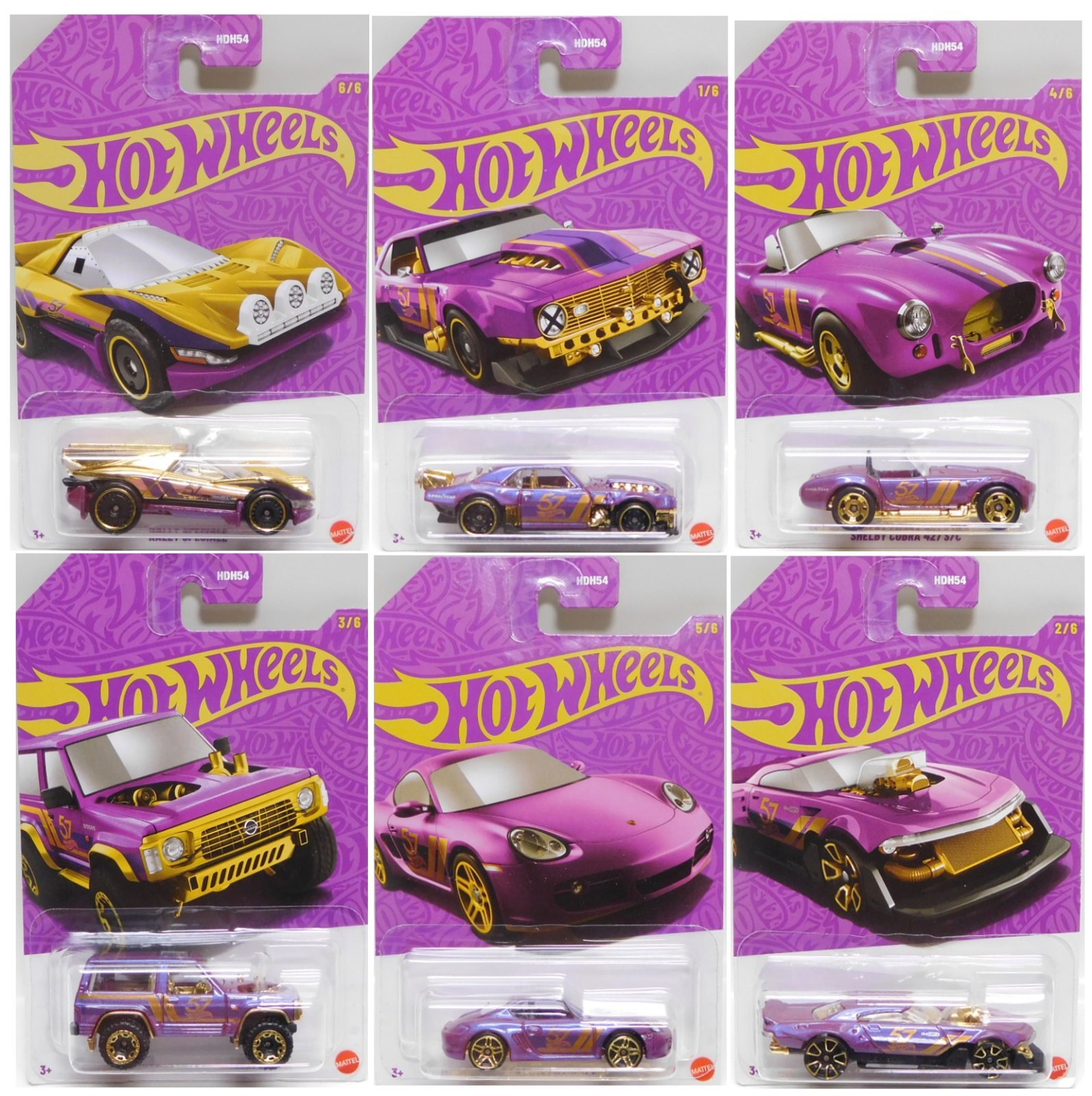 画像: 【US版】2025 HW 57TH ANNIVERSARY PEARL & CHROME SERIES2【6種セット(CHASE入り)】RALLY SPECIALE/NISSAN PATROL CUSTOM/CUSTOM '68 CAMARO/SHELBY COBRA 427 S/C/PORSCHE CAYMAN S/MAD SPEEDER (予約不可)