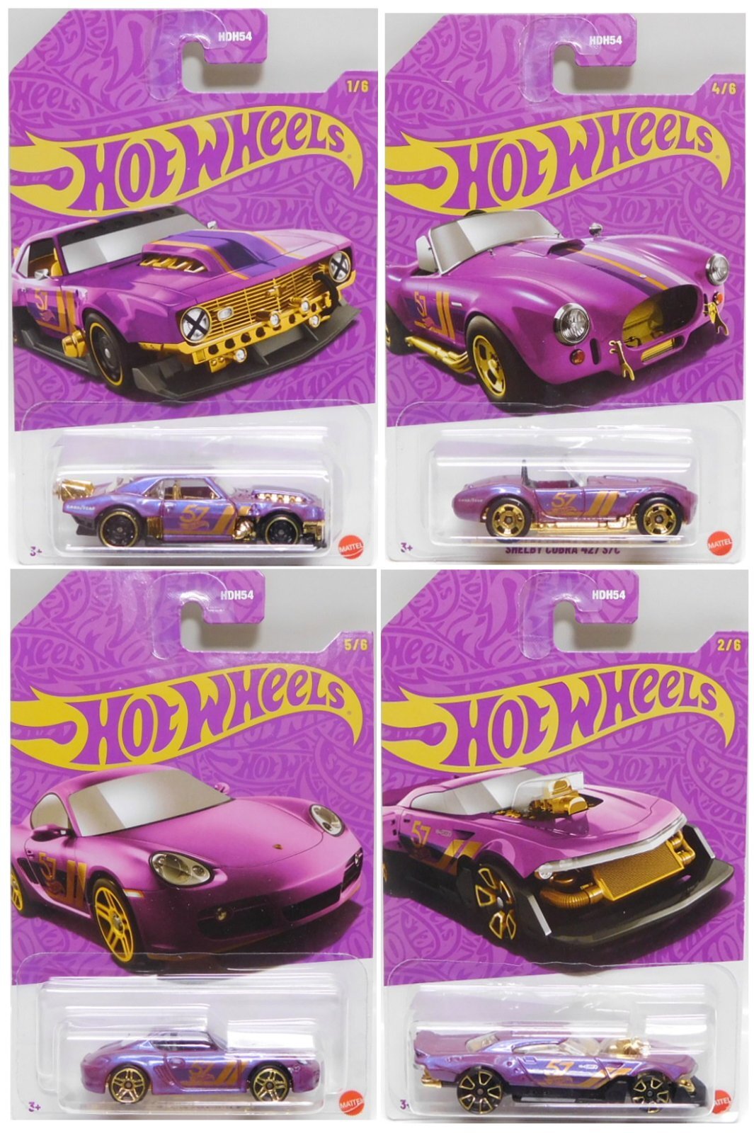 画像: 【US版】2025 HW 57TH ANNIVERSARY PEARL & CHROME SERIES2【4種セット】CUSTOM '68 CAMARO/SHELBY COBRA 427 S/C/PORSCHE CAYMAN S/MAD SPEEDER (予約不可)