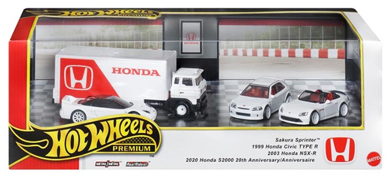 画像1: 【仮予約】PRE-ORDER - 2024 HW PREMIUM COLLECTOR SET 【ホンダ タイプR ヘリテージ】2020 Honda S2000 20th Anniversary/1999 Honda Civic TYPE R/2003 Honda NSX-R/Sakura Sprinter (2025年9月下旬入荷予定）(ショートした場合は先着順となります）