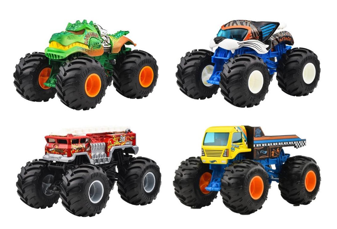 画像: 【仮予約】PRE-ORDER - 2025 HW MONSTER TRUCKS! 【1/24 ビッグサイズ　Lアソート4種セット】レイジアサウル/スクラッチ・アタック/ファイブ・アラーム/ハウリン 64 (2025年9月下旬入荷予定）(お取り置き不可）