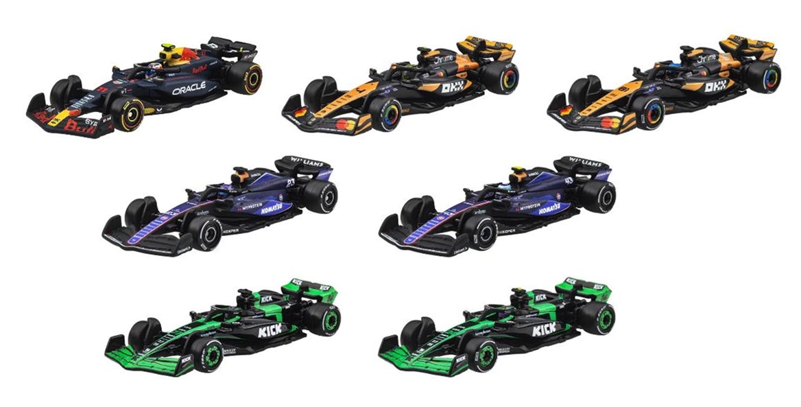 画像: 【仮予約】PRE-ORDER - 2025 HW FORMULA 1 【"FORMULA 1" レース Gアソートメント(8個入り)】オラクル レッドブル・レーシング RB20 (#11)/マクラーレン フォーミュラ 1 チーム (#4),(#81)/ウィリアムズ レーシング - FW46 (#23),(#43)/キック ザウバー F1チーム (#77),(#24)(2025年10月中旬入荷予定）