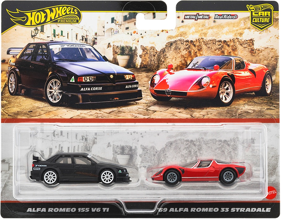 画像: 【仮予約】PRE-ORDER - 2025 HW CAR CULTURE "PREMIUM 2PACK" 【アルファロメオ 155 V6 TI / '69 アルファロメオ 33 ストラダーレ】BLACK/RED/RR(2025年11月上旬入荷予定）