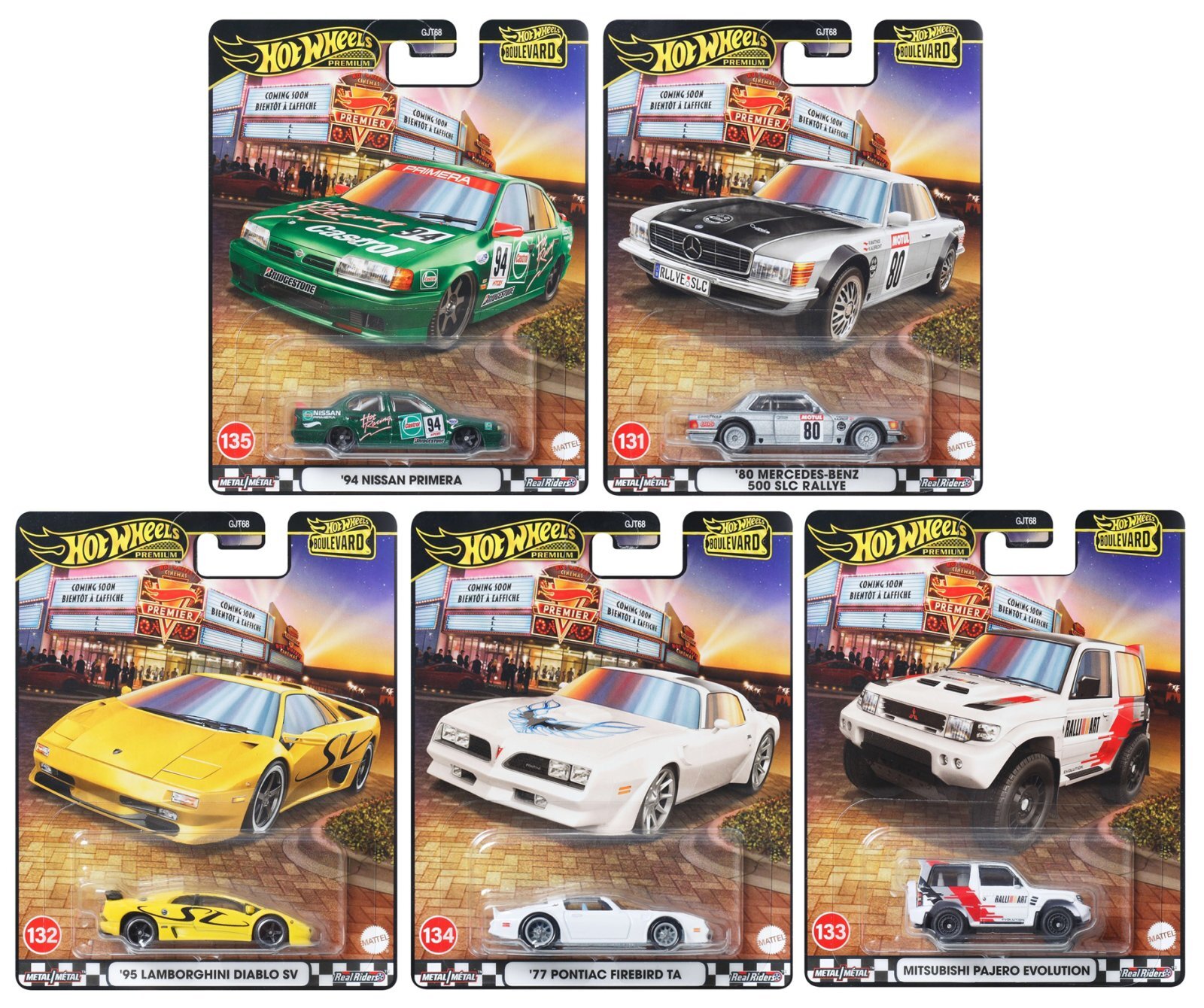 画像: 【仮予約】PRE-ORDER  - 2025 HW BOULEVARD 【Dアソート 5種セット】'94 日産 プリメーラ/'80 メルセデス・ベンツ 500 SLC ラリー/'95 ランボルギーニ ディアブロ SV/'77 ポンティアック ファイヤーバード TA/三菱 パジェロ エボリューション(2025年11月末入荷予定）