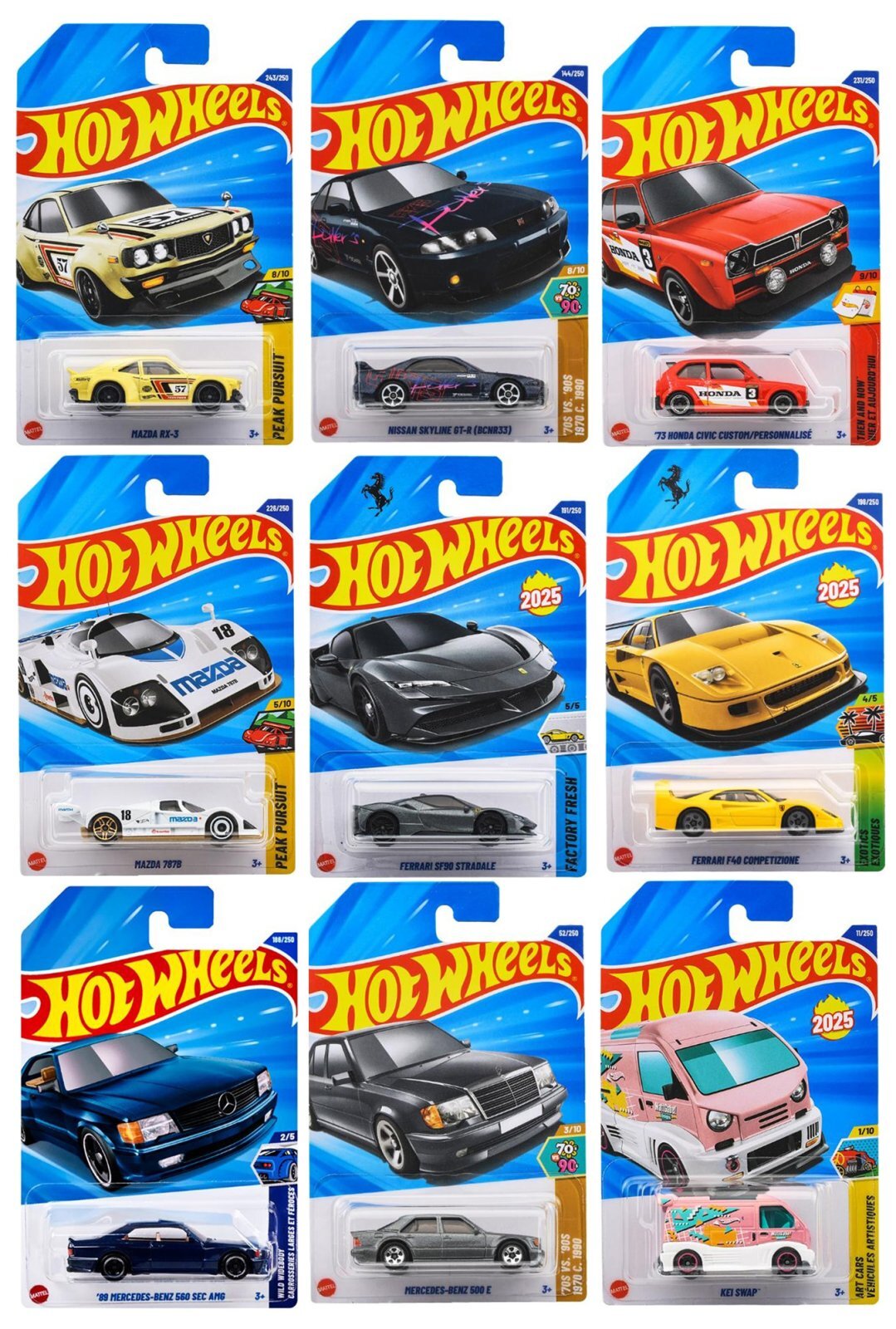 画像: 【仮予約】PRE-ORDER - 【 HOT WHEELS ベーシック 9種セット(国内流通版/裏面日本語)】(2025年12月初旬入荷予定）