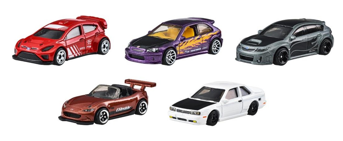 画像: 【仮予約】PRE-ORDER - 2025 HW オートモーティブ【コンパクト・キングス 5種セット】'12 フォード・フィエスタ/'99 ホンダ・シビック タイプR(EK9)/スバル WRX STI/'15 マツダ MX-5 ミアータ/’91 日産セントラ SE-R(2025年12月上旬入荷予定）