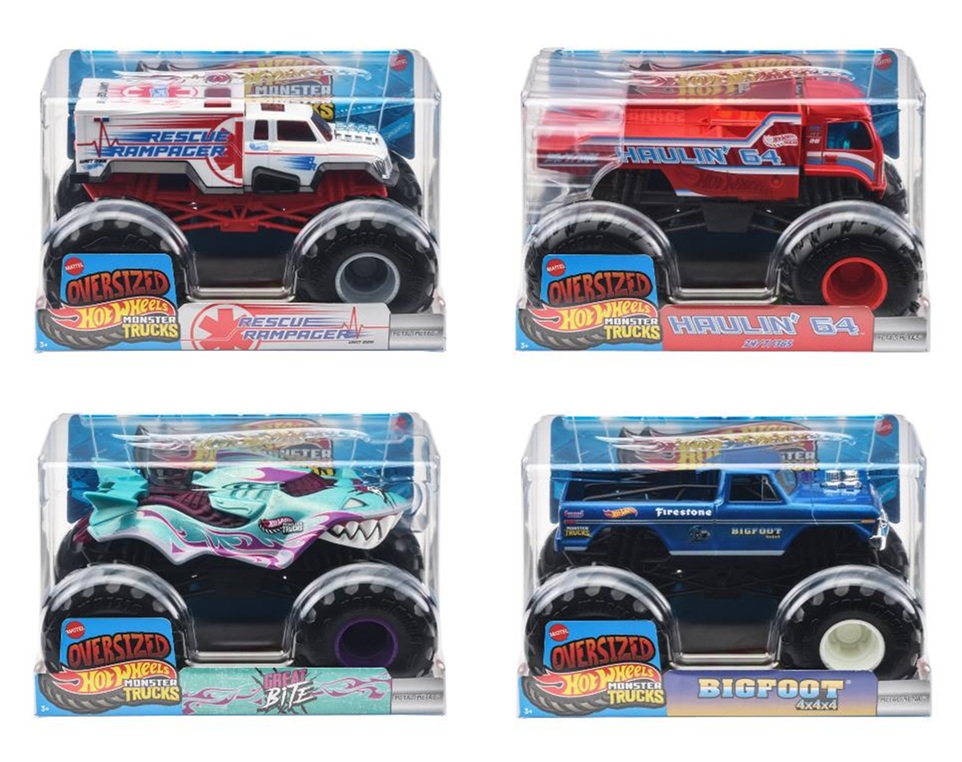 画像: 【仮予約】PRE-ORDER - 2026 HW MONSTER TRUCKS! 【1/24 ビッグサイズ　Bアソート4種セット】レスキュー・ランペイジャー/ハウリン 64/グレート・バイト/ビッグフット (2026年1月下旬入荷予定）(お取り置き不可）