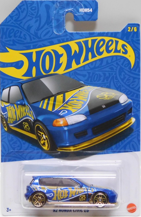 画像: 【US版】2026 HW 58TH ANNIVERSARY PEARL & CHROME SERIES1【'92 HONDA CIVIC EG】BLUE-GOLD (予約不可)