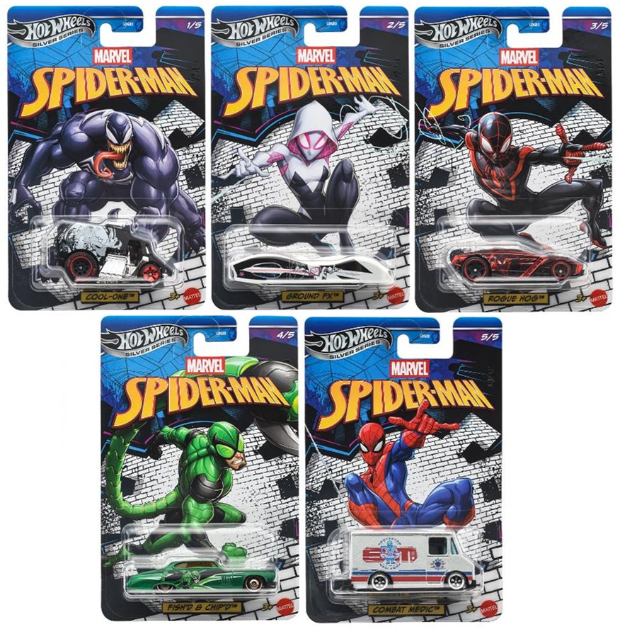 画像: 【仮予約】PRE-ORDER - 2026【HWエンターテイメントテーマ アソート -  スパイダーマン（5種セット）】クール・ワン/グラウンドFX/ローグ・ホグ/フィッシュド・アンド・チップド/コンバット・メディック(2026年3月上旬入荷予定）
