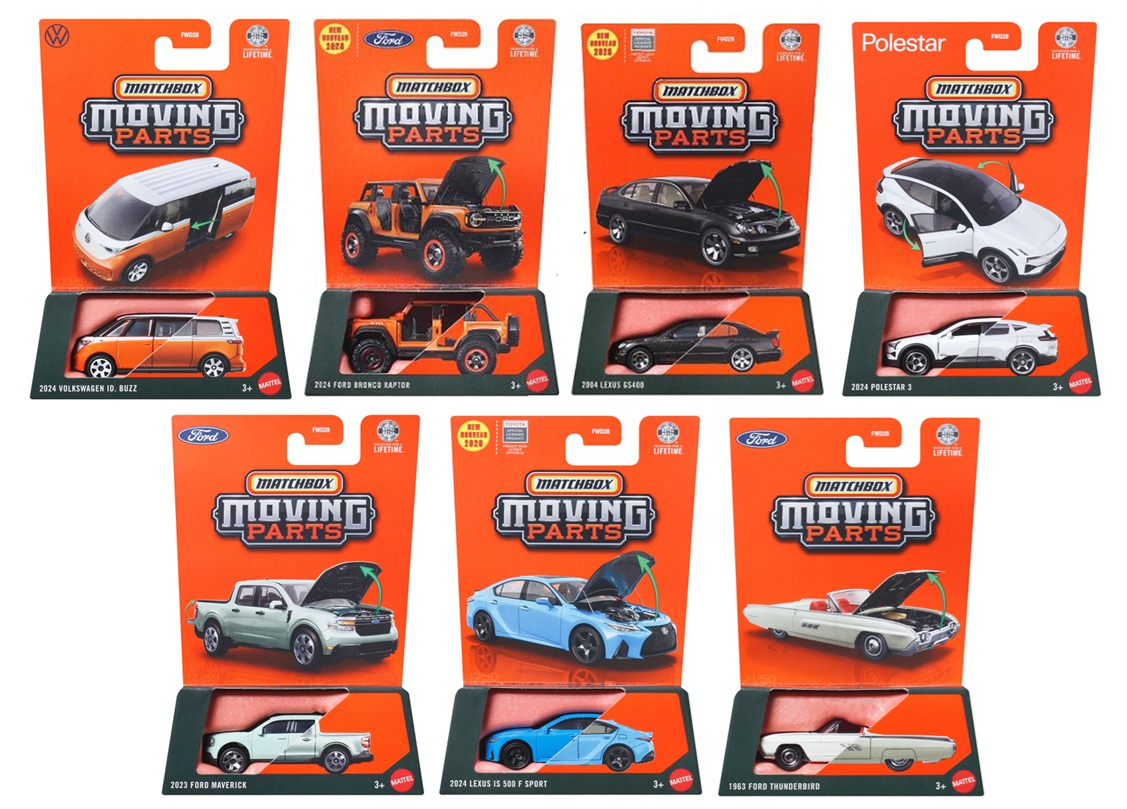 画像: 【仮予約】PRE-ORDER - 【2026 MATCHBOX MOVING PARTS　"K"アソート 8個入り】2024 フォルクスワーゲン ID. Buzz/2024 フォード ブロンコ ラプター/2004 レクサス GS400/2024 ポールスター 3/2023 フォード マーベリック/2024 レクサス IS 500 F-Sport/1963 フォード サンダーバード(2026年3月下旬入荷予定）