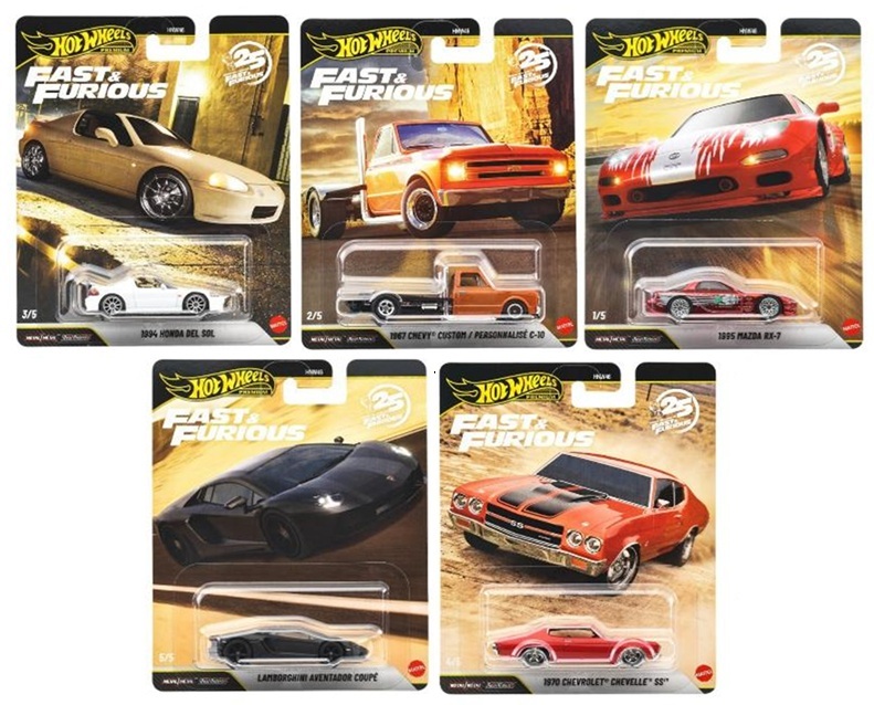 画像1: 【仮予約】PRE-ORDER - 2026 HW FAST & FURIOUS (ワイルド・スピード) 【Bアソート10個入り】1994 ホンダ デルソル/1967 シェビー カスタム C-10/1995 マツダ RX-7/ランボルギーニ アヴェンタドール クーペ/1970 シボレー シェベル SS (2026年5月末頃入荷予定）