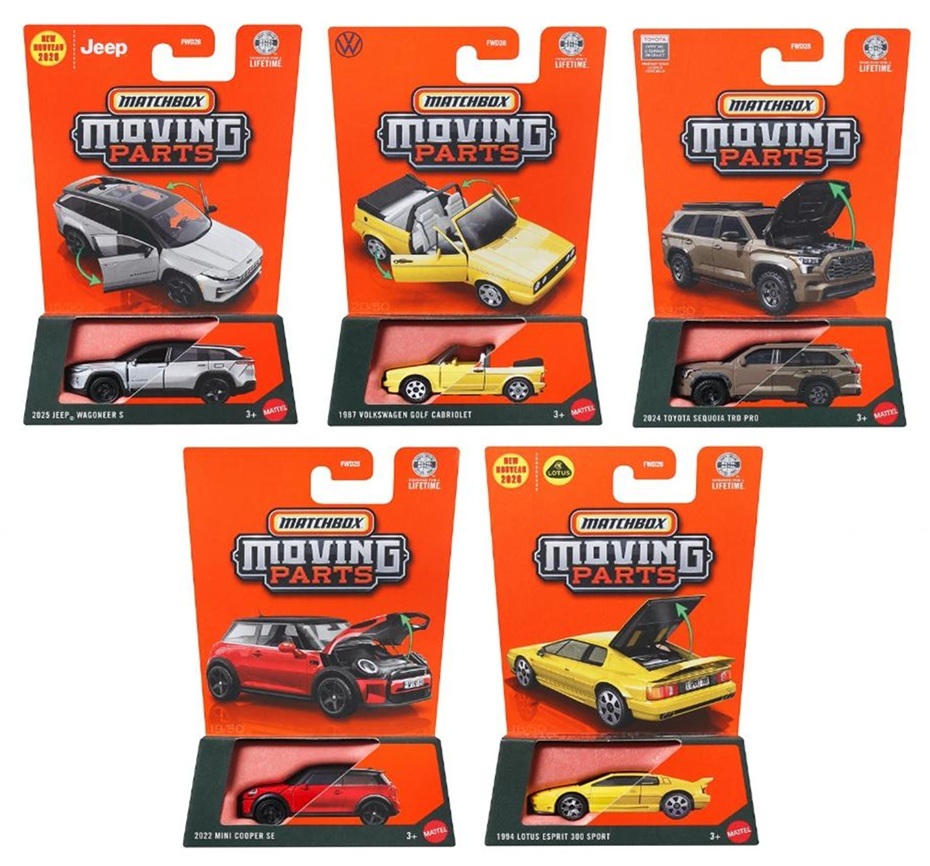 画像: 【仮予約】PRE-ORDER - 【2026 MATCHBOX MOVING PARTS　"L"アソート 8個入り】2025 ジープ ワゴニア S/1987 フォルクスワーゲン ゴルフ カブリオレ/2024 トヨタ セコイア TRD Pro/2022 ミニ クーパー SE/1994 ロータス エスプリ 300 スポーツ (2026年5月末頃入荷予定）