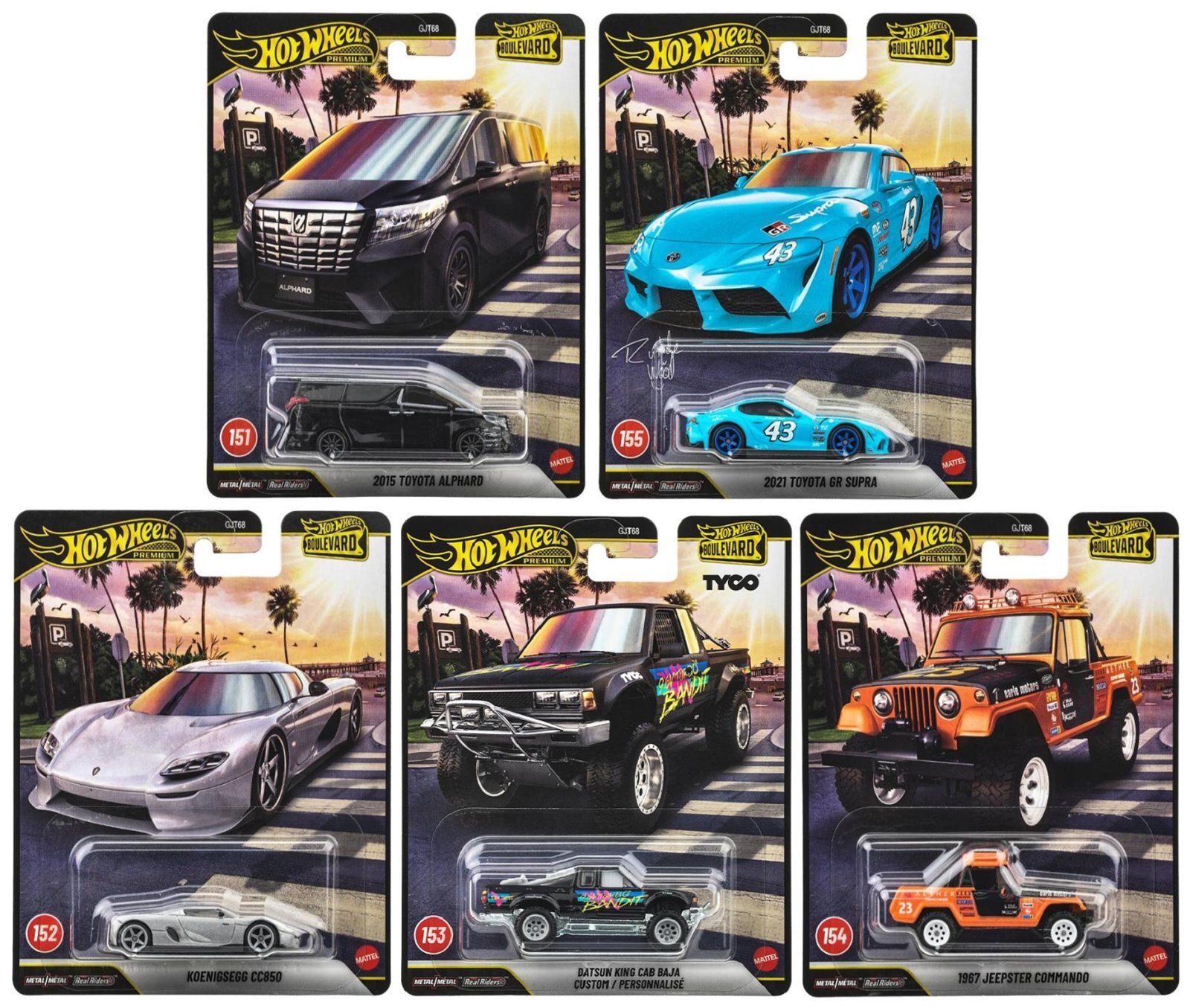 画像1: 【仮予約】PRE-ORDER - 2026 HW BOULEVARD 【Cアソート 5種セット】2015 トヨタ アルファード/2021 トヨタ GR スープラ/ダットサン キングキャブ バハ カスタム/ケーニグセグ CC850/1967 ジープスター コマンド(2026年6月下旬入荷予定）