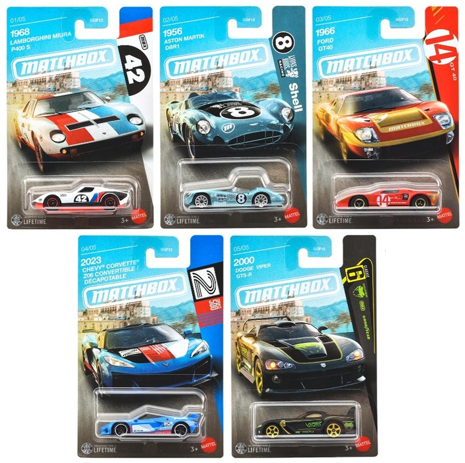 画像: 【仮予約】PRE-ORDER - 2026 MATCHBOX【テーマ アソート - スーパーカーズ 5種セット】1968 ランボルギーニ ミウラ P400 S/1956 アストンマーティン DBR1/1966 フォード GT40/2023 シェビー コルベット Z06 コンバーチブル/2000 ダッジ バイパー GTS-R(2026年6月下旬入荷予定）