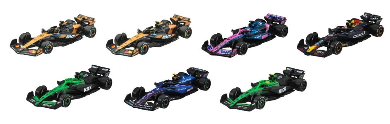 画像: 【仮予約】PRE-ORDER - 2025 HW FORMULA 1 【"FORMULA 1" レース Kアソートメント(8個入り)】マクラーレン フォーミュラ 1 チーム (#81), (#4)/BWT アルピーヌ フォーミュラ 1 チーム (#10)/オラクル レッドブル・レーシング (#1)/キック ザウバー F1チーム (#27)/アトラシアン ウィリアムズ レーシング (#55)/キック ザウバー F1チーム (#5)(2026年6月下旬入荷予定）