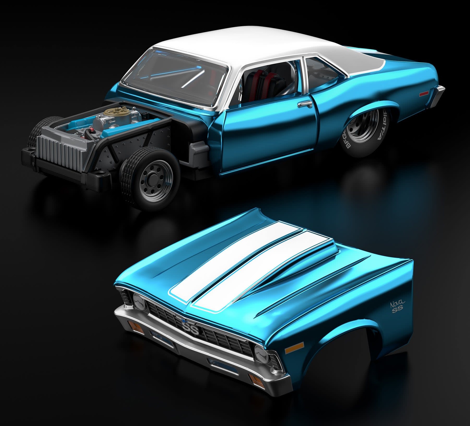 画像: 【来年3月頃入荷予定】【仮予約】PRE-ORDER - 2026 RLC sELECTIONs 【1972 CHEVY NOVA SS (フード開閉着脱タイプ)】  SPEC.AQUA/RR(来年2027年3月頃入荷予定）