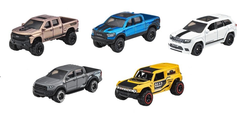 画像: 【仮予約】PRE-ORDER - 2026 HW オートモーティブ【パフォーマンス トラック 5種セット】2019 シボレー シルバラード トレイル ボス LT/2020 ラム 1500 レベル/2019 ジープ グランドチェロキー トラックホーク/2019 フォード レンジャー ラプター/フォード ブロンコ R(2026年7月上旬入荷予定）