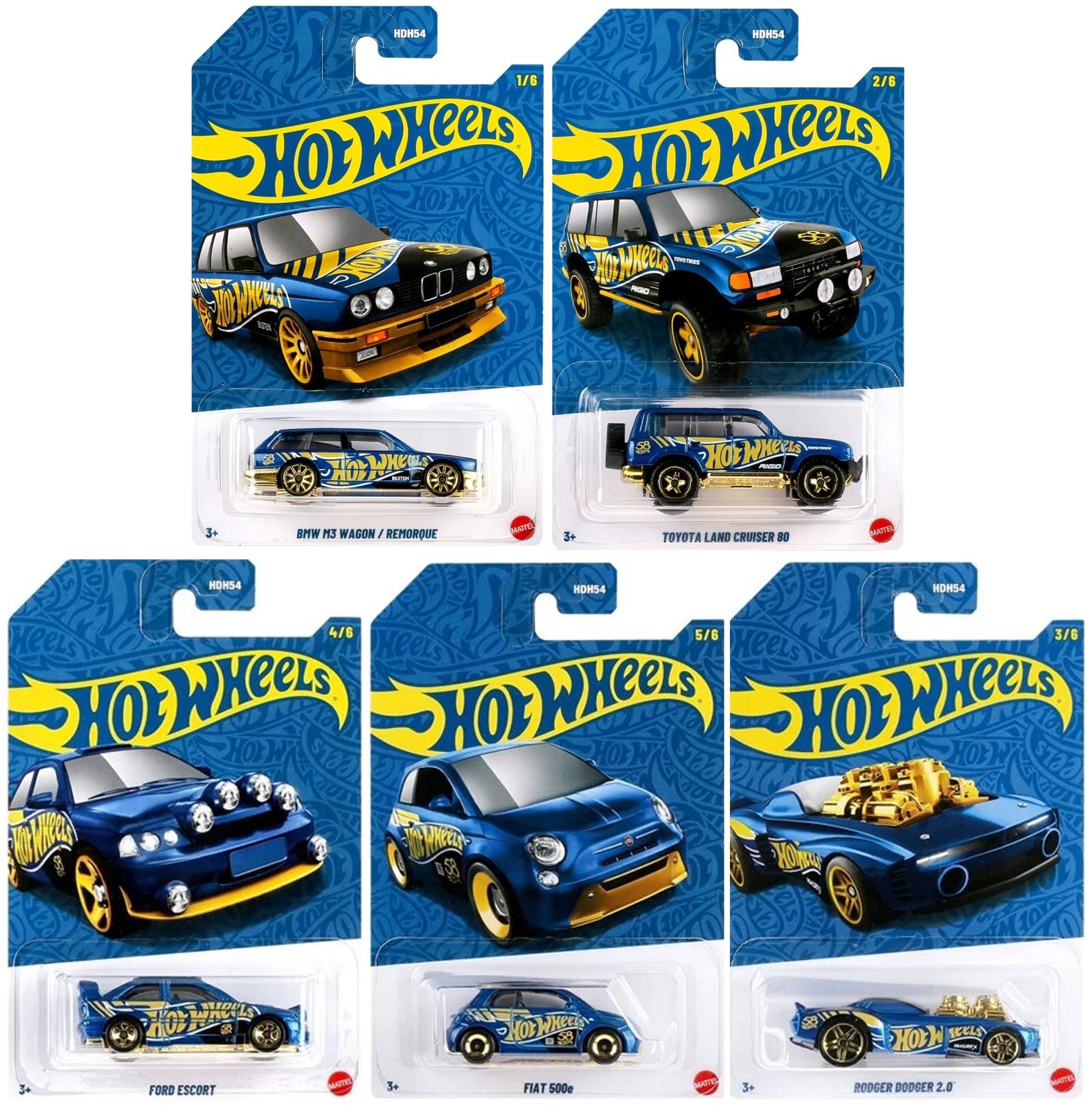 画像1: 【US版】2026 HW 58TH ANNIVERSARY PEARL & CHROME SERIES2【5種セット】TOYOTA LAND CRUISER 80/BMW M3 WAGON/FORD ESCORT/FIAT 500e/RODGER DODGER 2.0 (予約不可)