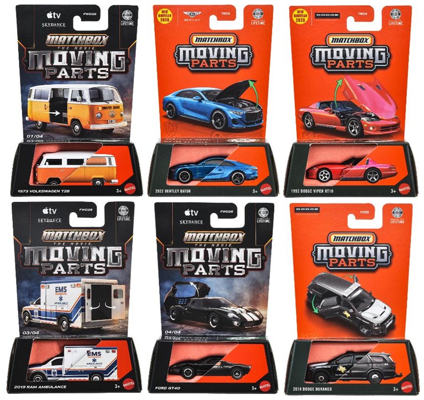 画像1: 【仮予約】PRE-ORDER - 【2026 MATCHBOX MOVING PARTS　"Q"アソート 8個入り】1973 フォルクスワーゲン T2B/2022 ベントレー バトゥール/1992 ダッジ バイパー RT10/2019 ラム アンビュランス/フォード GT40/2018 ダッジ デュランゴ (2026年9月中旬入荷予定）