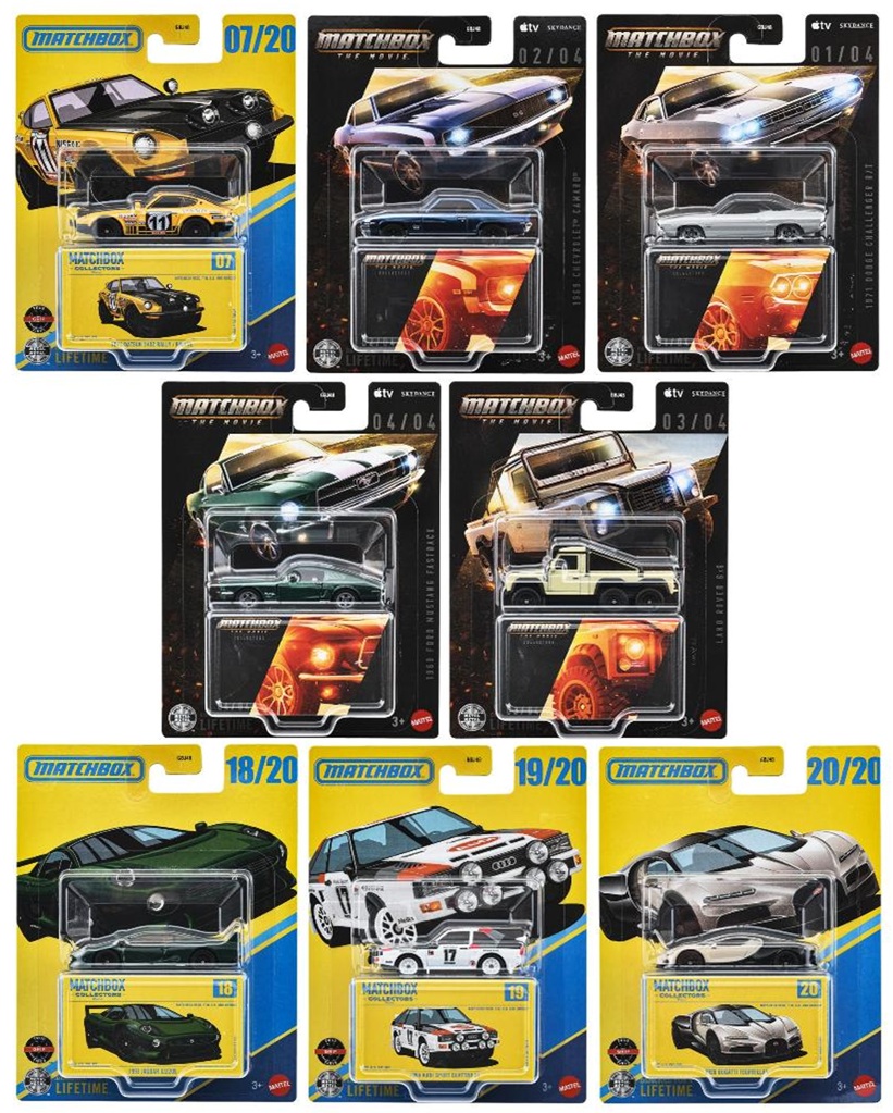 画像: 【仮予約】PRE-ORDER -  2026 MATCHBOX COLLECTORS【"H"アソート 8個入り】1972 ダットサン 240Z ラリー/1969 シボレー カマロ/1971 ダッジ チャレンジャー R/T/1968 フォード マスタング ファストバック/ランドローバー 6x6/1993 ジャガー XJ220S/1984 アウディ スポーツ クワトロ S1/2026 ブガッティ トゥールビヨン(2026年9月中旬入荷予定）