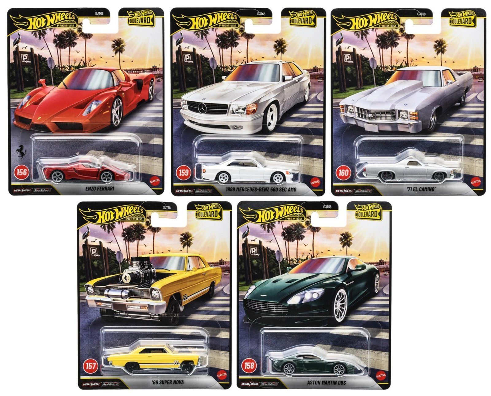 画像1: 【仮予約】PRE-ORDER - 2026 HW BOULEVARD 【Dアソート 5種セット】エンツォ・フェラーリ/1989 メルセデス・ベンツ 560 SEC AMG/'71 エルカミーノ/'66 スーパーノヴァ/アストンマーティン DBS(2026年10月初旬入荷予定)