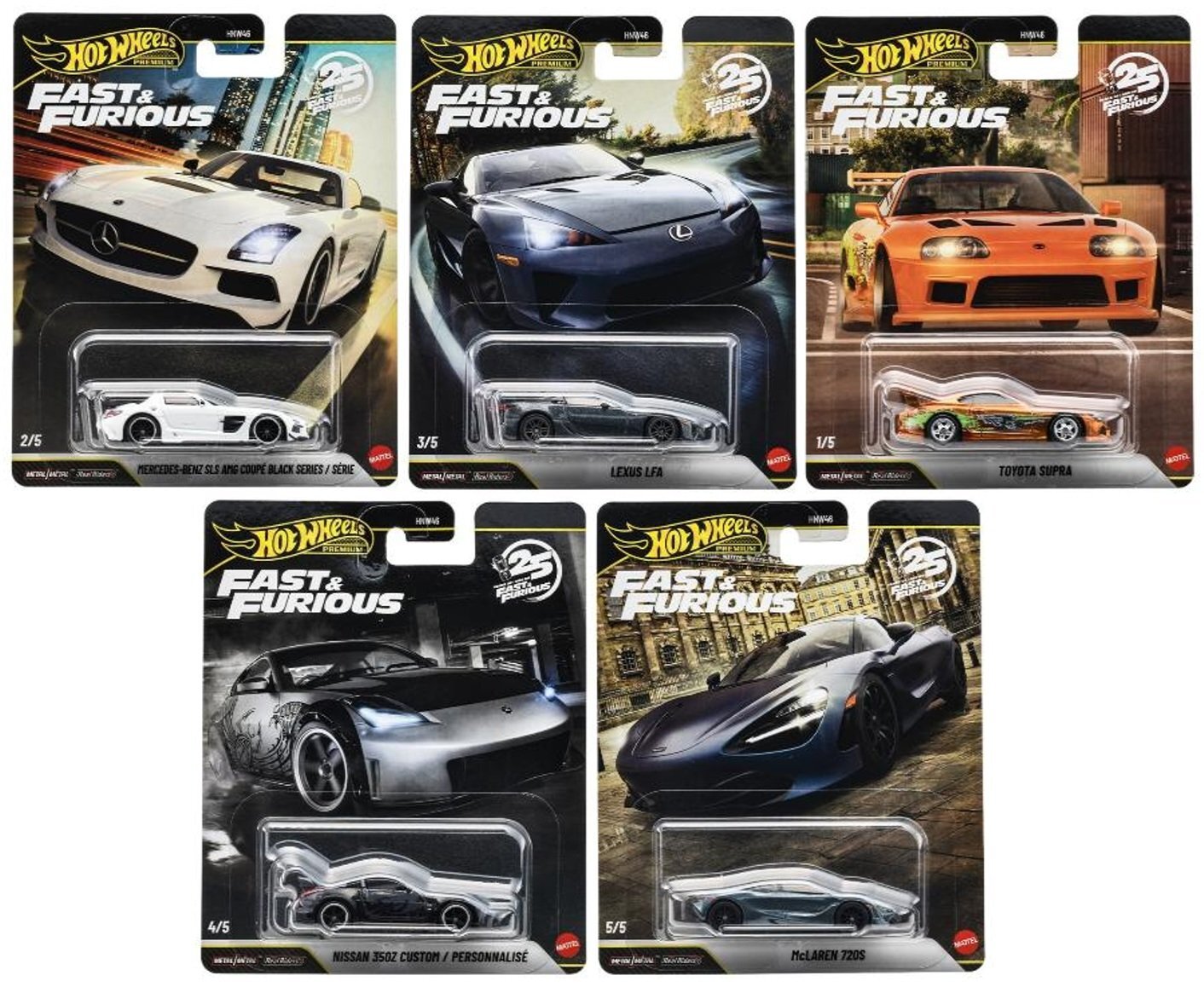 画像: 【仮予約】PRE-ORDER - 2026 HW FAST & FURIOUS (ワイルド・スピード) 【Dアソート10個入り】メルセデス・ベンツ SLS AMG クーペ ブラックシリーズ/レクサス LFA/トヨタ スープラ/日産 350Z カスタム/マクラーレン 720S(2026年10月下旬入荷予定）(ショートした場合は先着順となります）