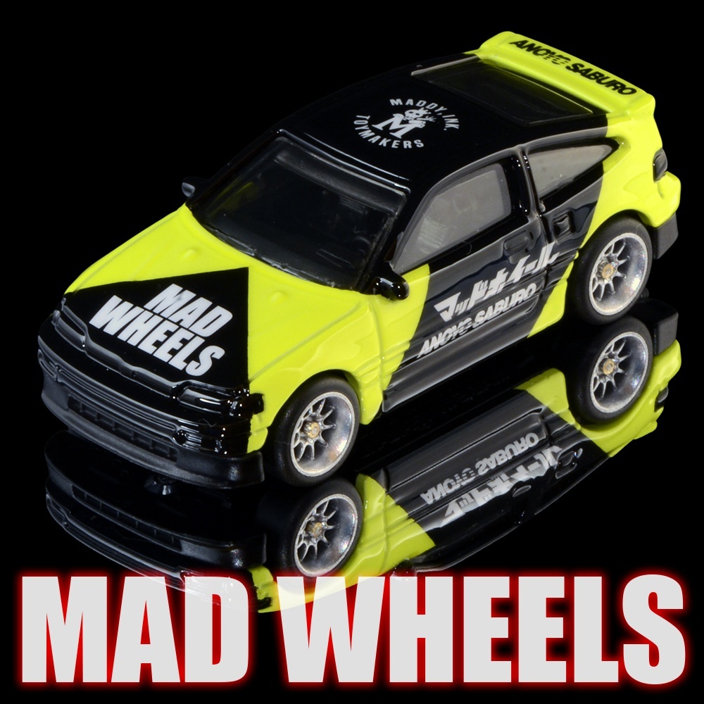 画像1: MAD WHEELS (マッドホイール） 【“Neon” HONDA CRX (カスタム完成品）】NEON YELLOW/RR (送料サービス適用外) 