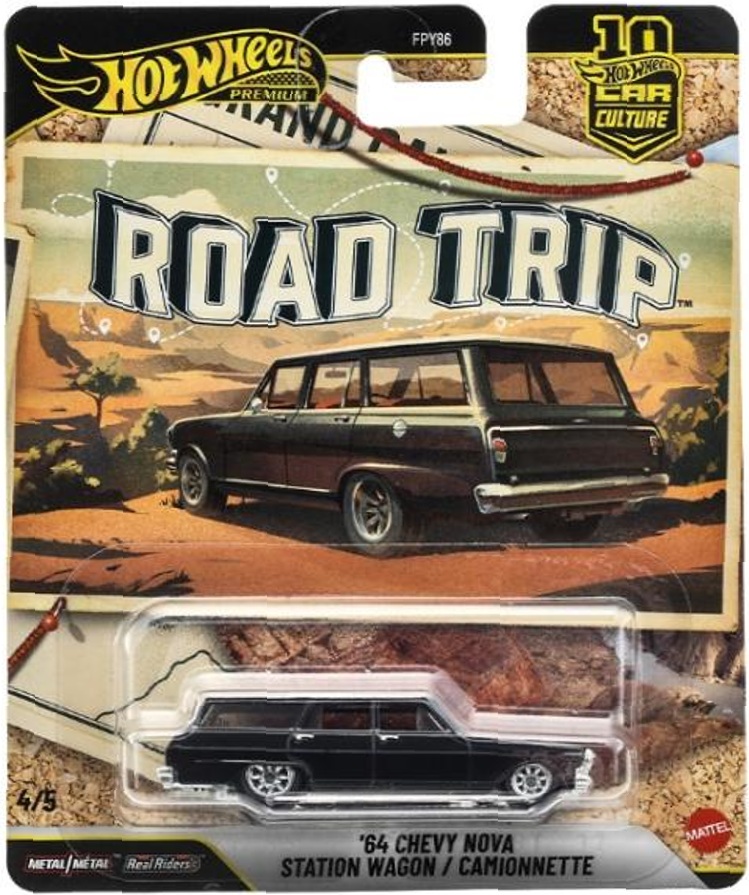 画像: 【仮予約】PRE-ORDER - 2026 HW CAR CULTURE "ロードトリップ" 【'64 シェビー ノヴァ ステーション ワゴン】BLACK/RR(2026年11月中旬入荷予定）