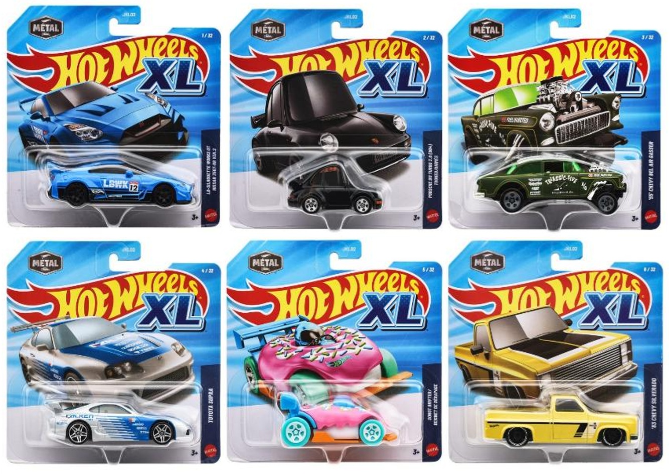 画像1: 【仮予約】PRE-ORDER - 2026 HW 1/43スケール【XL ベーシックカー Eアソート】LB-シルエット ワークス GT 日産 35GT-RR Ver.2/ポルシェ 911 ターボ 3.6 (964) トゥーンド/'55' シェビー ベルエア ギャッサー/トヨタ スープラ/ドーナツ・ドリフター/'83 シェビー シルバラード(2026年12月上旬入荷予定）