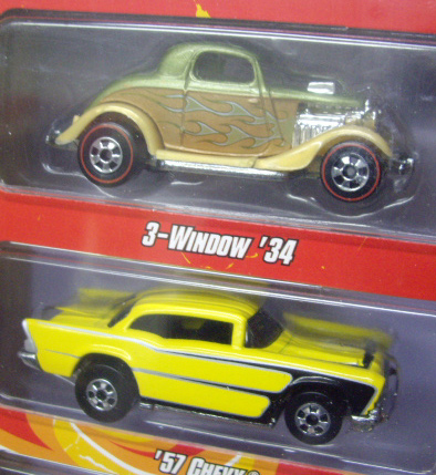 画像: SINCE'68 HOT RODS 4CAR TIN PACK 【3-WINDOW '34, '57 CHEVY, '40 FORD COUPE, T-BUCKET】　