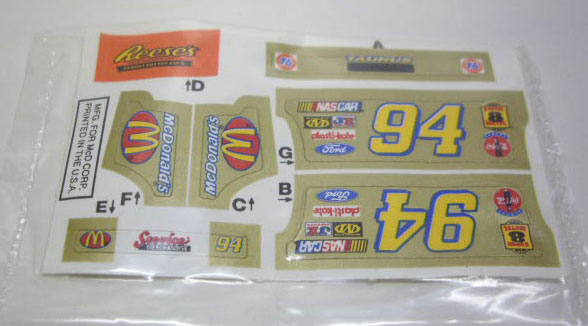 画像: 1998 McDONALD'S EXCLUSIVE 【50TH ANNIVERSARY NASCAR】　GOLD/GYE 10SP