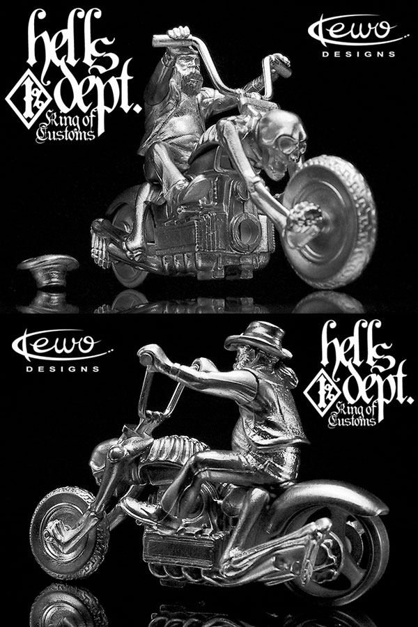 画像: HELLS DEPT 2010 【"Kewo Design" BoneShaker after 40 years】  WHITE METAL MADE　（送料サービス適用外）