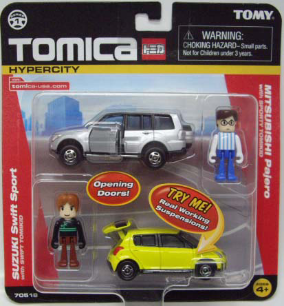 画像: US TOMICA 2 PACK 【MITSUBISHI PAJERO / SUBARU SWIFT SPORT】　SILVER/YELLOW （USトミカ）