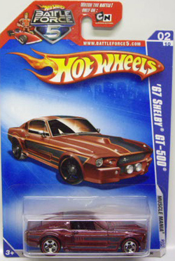 画像: BATTLE FORCE CARD 【'67 SHELBY GT-500】　DARK RED/RL (WALMART EXCLUSIVE WHEELS)