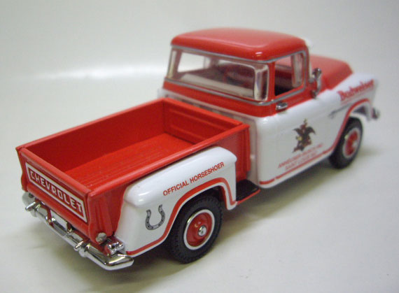 画像: 2001 MATCHBOX - 1/43 MODELS OF YESTERYEAR【1955 CHEVY 3100 "BUDWEISER" PICK UP TRUCK】 WHITE-RED/RR (証明書付き）　