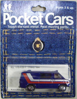 画像: TOMY-POCKET CARS 【CHEVY VAN】　BLUE  （USトミカ）