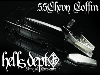 画像: 【追悼】HELLS DEPT 2010 【'55 CHEVY COFFIN(カスタム用パーツ）】  WHITE METAL MADE　（送料サービス適用外）(利益は全てお供物に使わせて頂きます） 