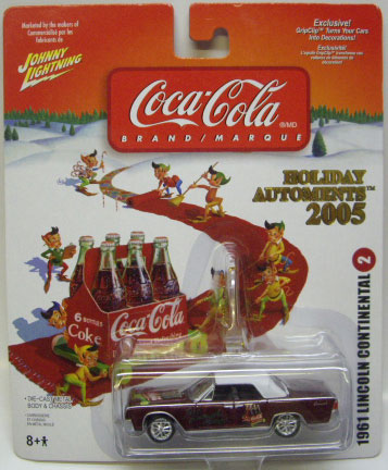 画像: LIMITED EDITION -COCA-COLA 2005 HOLIDAY AUTOMENTS  【1961 LINCOLN CONTINENTAL】　MAROON (with GRIPCLIP)